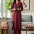 Women Regular Thread Work Silk Crepe Kurta with Trousers