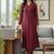 Women Regular Thread Work Silk Crepe Kurta with Trousers
