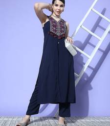 Ethnic Motifs Embroidered Mirror Work Kurta with Trousers