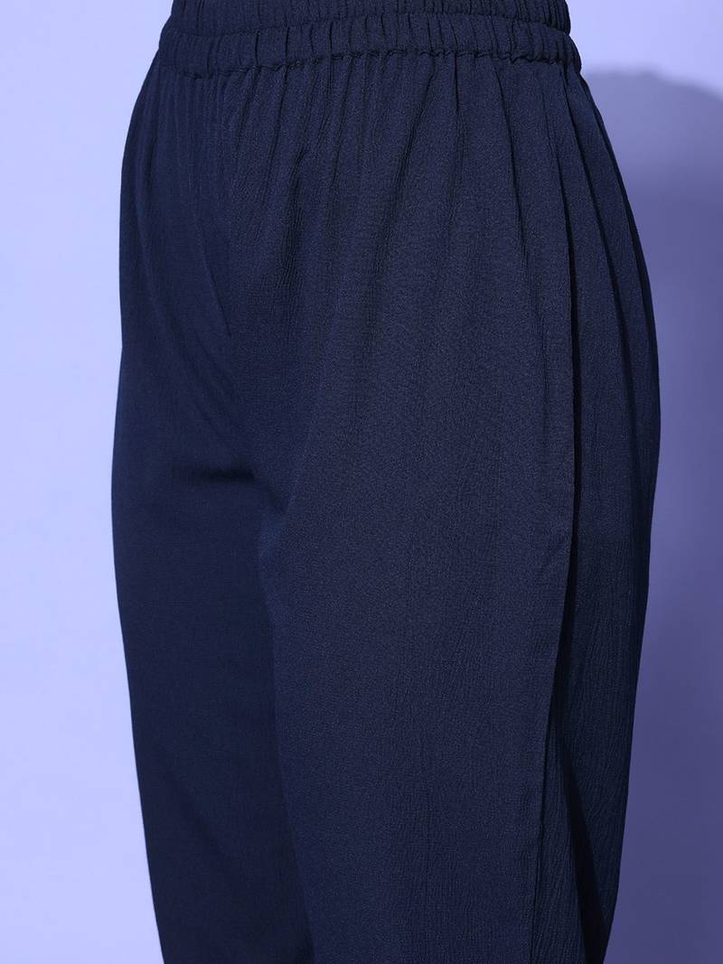 Ethnic Motifs Embroidered Mirror Work Kurta with Trousers
