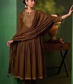 Women Ethnic Motifs Embroidered Empire Thread Work Kurta with Pyjamas & With Dupatta