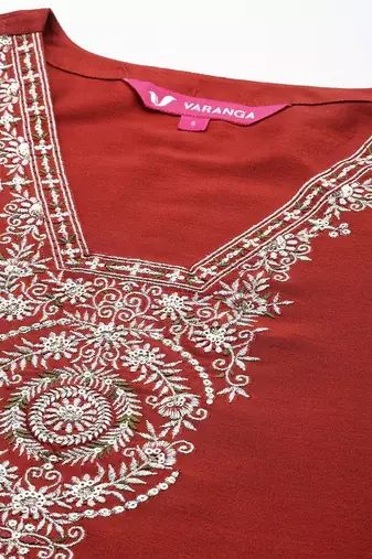 Ethnic Motifs Embroidered Thread Work Kurta with Trousers & Dupatta
