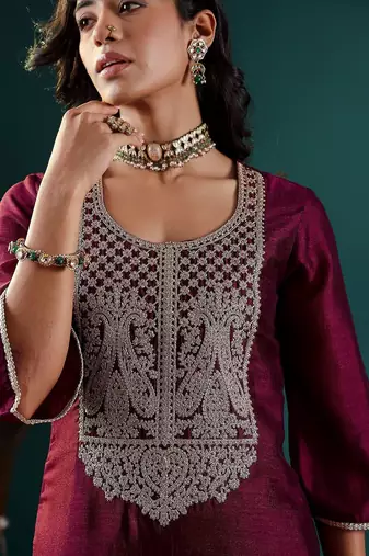 Women Ethnic Motifs Embroidered Regular Kurta with Palazzos & With Dupatta