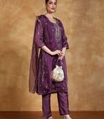 Women Floral Embroidered Kurta with Trousers & Dupatta