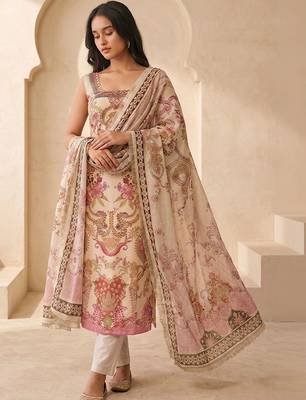 Women Floral Printed Regular Kurta with Trousers & With Dupatta 6