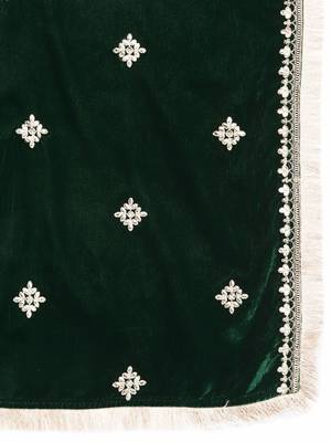 Winter Yoke Embroidered Velvet Kurta with Trousers & Dupatta 5