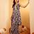 Floral Printed Round Neck Empire Anarkali Kurta With Sharara And Dupatta