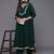Women Embroidered Empire Mirror Work Silk Georgette Kurta with Trousers & With Dupatta