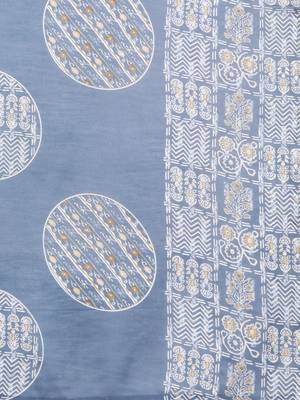 Geometric Printed Thread Work Kurta with Trousers & Dupatta 5