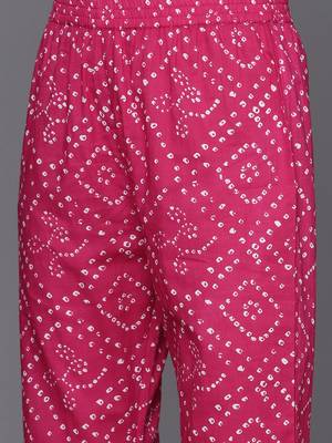 Women Floral Yoke Design Regular Thread Work Cotton Kurta with Trousers & Dupatta 3