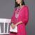 Women Floral Yoke Design Regular Thread Work Cotton Kurta with Trousers & Dupatta