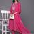 Women Floral Yoke Design Regular Thread Work Cotton Kurta with Trousers & Dupatta