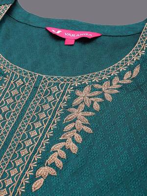 Ethnic Motifs Embroidered Straight Kurta with Trousers & With Dupatta 2