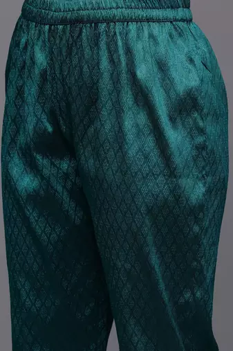 Ethnic Motifs Embroidered Straight Kurta with Trousers & With Dupatta