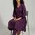 Women Striped Regular Silk Crepe Kurta with Trousers