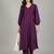 Women Striped Regular Silk Crepe Kurta with Trousers