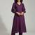 Women Striped Regular Silk Crepe Kurta with Trousers