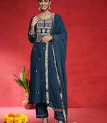 Women Ethnic Motifs Embroidered Kurta with Trousers & Dupatta