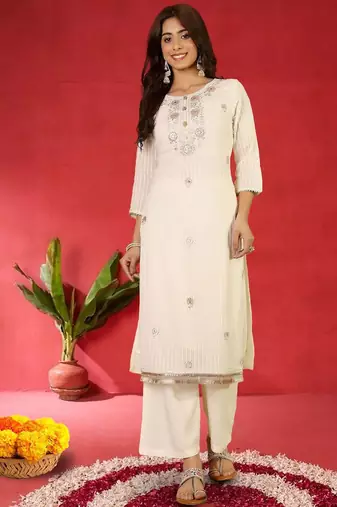 Women Embroidered Regular Kurta with Trousers & Dupatta