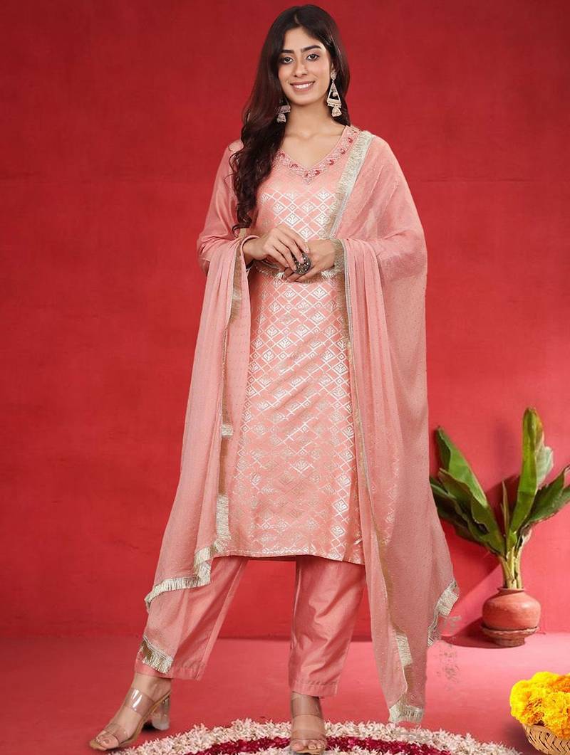 Women Ethnic Motifs Regular Kurta with Trousers & Dupatta