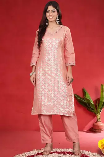 Women Ethnic Motifs Regular Kurta with Trousers & Dupatta