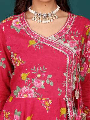 Women Ethnic Motifs Printed Regular Thread Work Pure Cotton Kurta with Trousers & With Dupatta 2