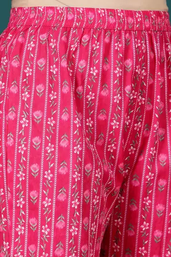 Women Ethnic Motifs Printed Regular Thread Work Pure Cotton Kurta with Trousers & With Dupatta
