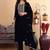 Ethnic Motifs Embroidered Zari Velvet Kurta With Trousers And Dupatta