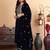 Ethnic Motifs Embroidered Zari Velvet Kurta With Trousers And Dupatta