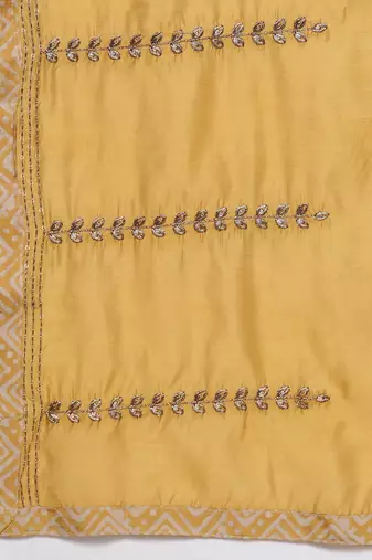 Women Embroidered Kurta with Gotta Patti, Zari & Mirror, Trousers and Dupatta