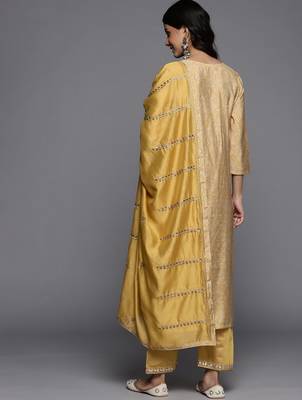 Women Embroidered Kurta with Gotta Patti, Zari & Mirror, Trousers and Dupatta 7