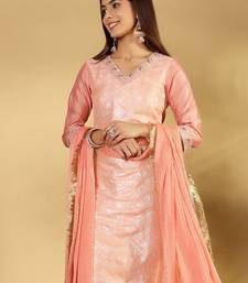 Ethnic Motifs Woven Design Regular Zari Kurta With Trousers & Dupatta