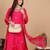 Women Pink pure silk zardozi & floral embroidered kurta with trousers & dupatta