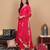 Women Pink pure silk zardozi & floral embroidered kurta with trousers & dupatta