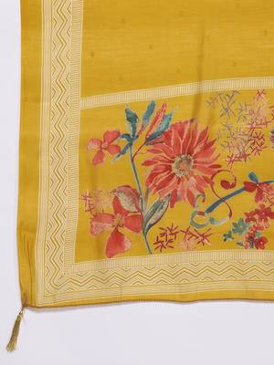 Floral Printed Pleated Sequinned Kurta With Trousers & Dupatta 4