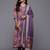 Floral Printed Pleated Sequinned Kurta With Trousers & Dupatta