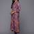 Floral Printed Pleated Sequinned Kurta With Trousers & Dupatta