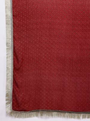 Floral Embroidered Zari Pure Silk Kurta With Trousers & Dupatta 4