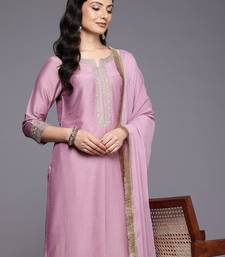 Embroidered Zari Kurta With Palazzos & Dupatta