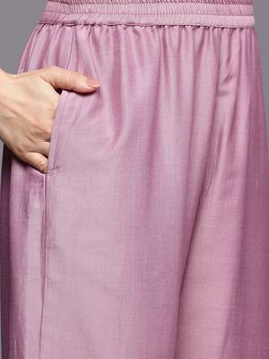 Embroidered Zari Kurta With Palazzos & Dupatta 4