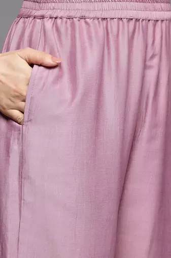 Embroidered Zari Kurta With Palazzos & Dupatta