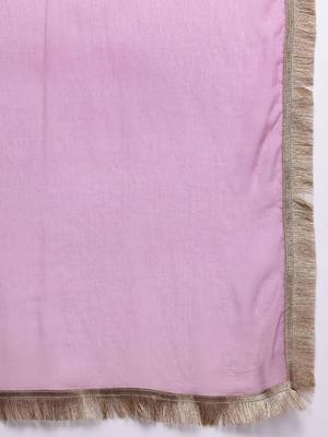 Embroidered Zari Kurta With Palazzos & Dupatta 5