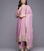 Embroidered Zari Kurta With Palazzos & Dupatta