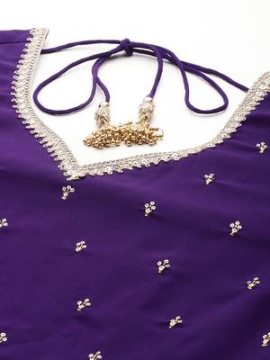 Embroidered Empire Zari Kurta With Palazzos & Dupatta 2