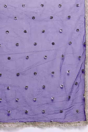 Embroidered Empire Zari Kurta With Palazzos & Dupatta