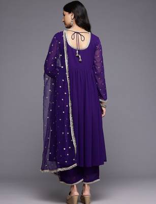 Embroidered Empire Zari Kurta With Palazzos & Dupatta 6