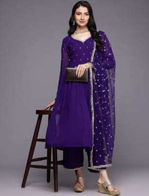 Embroidered Empire Zari Kurta With Palazzos & Dupatta 7