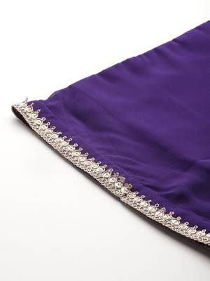 Embroidered Empire Zari Kurta With Palazzos & Dupatta 8