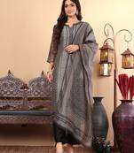 Ethnic motifs Printed Chanderi Silk Straight Kurta with Trousers & Dupatta