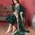 Floral Embroidered Sequinned Velvet Straight Kurta with Trousers & Dupatta